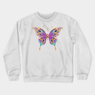 Gold Butterfly Peacock Crewneck Sweatshirt